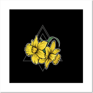 Daffodil Triangle Diamond Flora Posters and Art